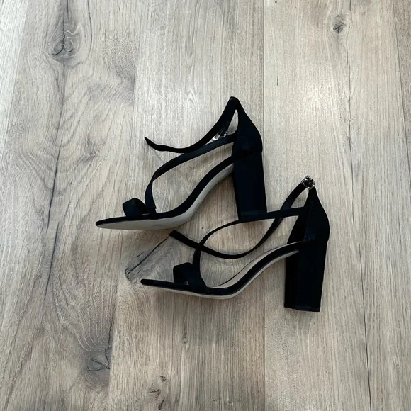 Call It Spring Black Crisscross Ankle Strap Heels - Picture 2 of 5